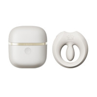 Ерекційне смарт-віброкільце Zalo Apis Ivory White, до 4 годин роботи, зарядний кейс