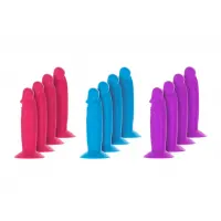 Набір фалоімітаторів ADDICTION Silly Willy 3.3” Silicone Dildo, 3 кольори, 12 шт — Просмотреть изображение 1
