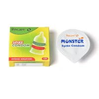 Насадка на член Recare Spike Condom Green (презерватив з рядами шипів) — Переглянути зображення 6