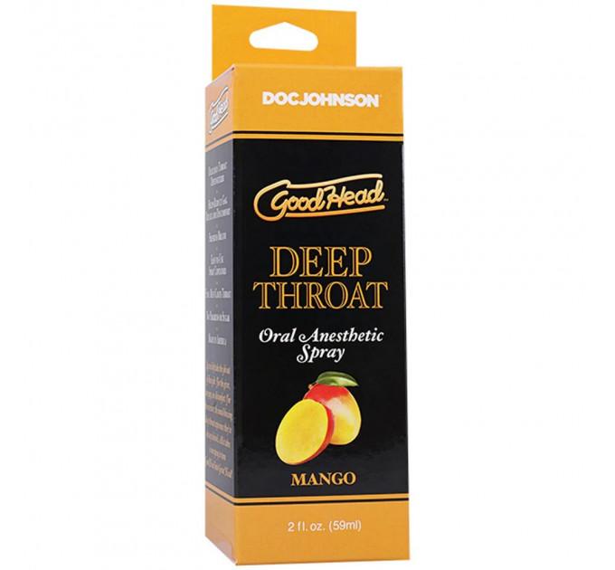 Спрей для мінету Doc Johnson GoodHead DeepThroat Spray - Mango 59 мл для глибокого мінету
