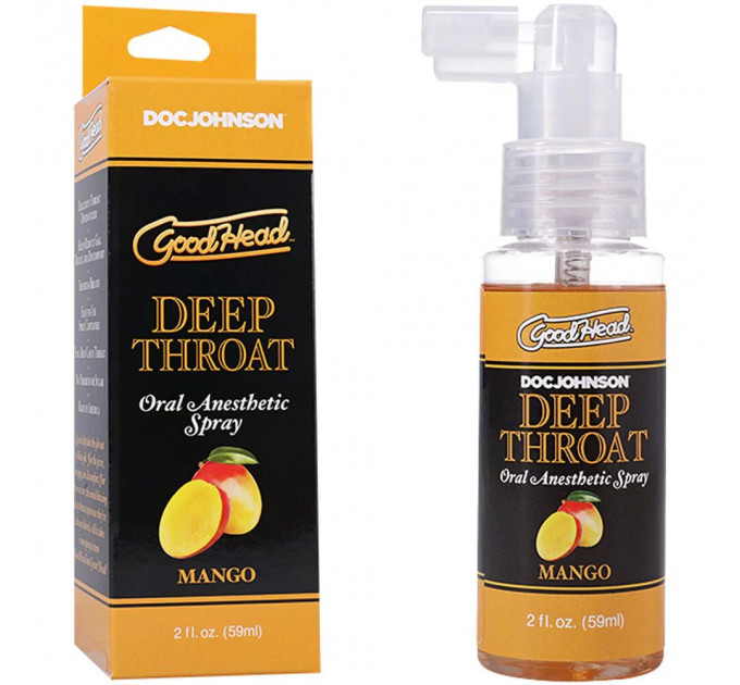 Спрей для мінету Doc Johnson GoodHead DeepThroat Spray - Mango 59 мл для глибокого мінету