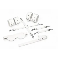 Набір Feral Feelings BDSM Kit 5 White, наручники, поножі, хрестовина, маска, падл — Просмотреть изображение 1