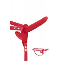 Подвійний страпон Fetish Tentation Strap-On with Double Dildo Red (м'яте паковання!!!) — Переглянути зображення 1