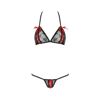 Комплект білизни Passion MELISSA BIKINI XXL/XXXL, black, ліф зі шнурівкою і трусики-стрінги — Просмотреть изображение 5