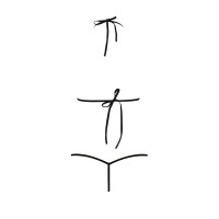 Комплект белья Passion MELISSA BIKINI XXL/XXXL, black, лиф со шнуровкой и трусики-стринги