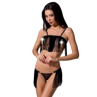 Комплект білизни Passion Exclusive KASSANDRA SET OpenBra 2XL/3XL black, ліф, трусики-спідниця — Переглянути зображення 1