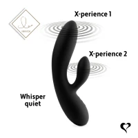 Гнучкий вібратор кролик з двома моторами FeelzToys Lea Rabbit Vibrator Black — Переглянути зображення 6