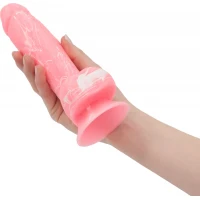 Фалоімітатор, що світиться у темряві, ADDICTION - BRANDON - 7.5 &quot;- PINK G.I.D. / W PB, 19 см, силіко — Переглянути зображення 6