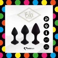Набір силіконових анальних пробок FeelzToys - Bibi Butt Plug Set 3 pcs Black — Переглянути зображення 2