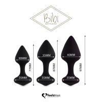 Набір силіконових анальних пробок FeelzToys - Bibi Butt Plug Set 3 pcs Black — Переглянути зображення 1