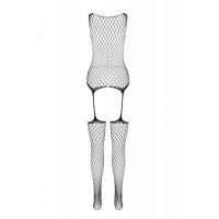 Сетчатый черный бодистокинг имитирующий боди с чулками на подвязках Casmir CA003 Сетчатый черный бодистокинг имитирующий боди с чулками на подвязках Casmir CA003