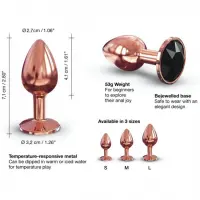 Металева анальна пробка із прикрасою у вигляді кристалу Dorcel - Diamond Plug Rose Gold S — Просмотреть изображение 3
