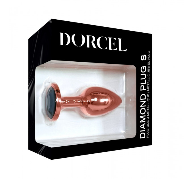 Металева анальна пробка із прикрасою у вигляді кристалу Dorcel - Diamond Plug Rose Gold S