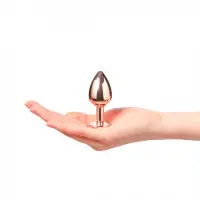 Металева анальна пробка із прикрасою у вигляді кристалу Dorcel - Diamond Plug Rose Gold S — Просмотреть изображение 4