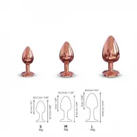 Металева анальна пробка із прикрасою у вигляді кристалу Dorcel - Diamond Plug Rose Gold S — Просмотреть изображение 6