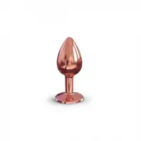 Металева анальна пробка із прикрасою у вигляді кристалу Dorcel - Diamond Plug Rose Gold S — Просмотреть изображение 2