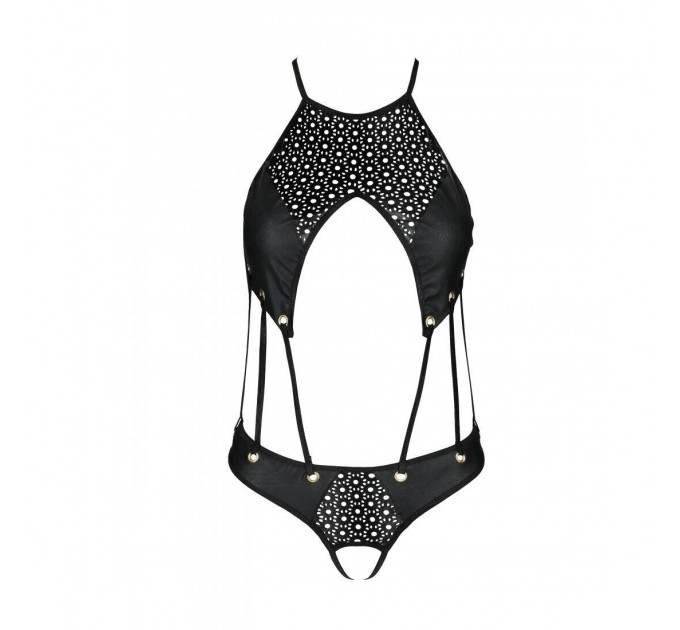 Распродажа!!! Боди из эко-кожи с ремешками и перфорацией Tamaris Body black L/XL — Passion