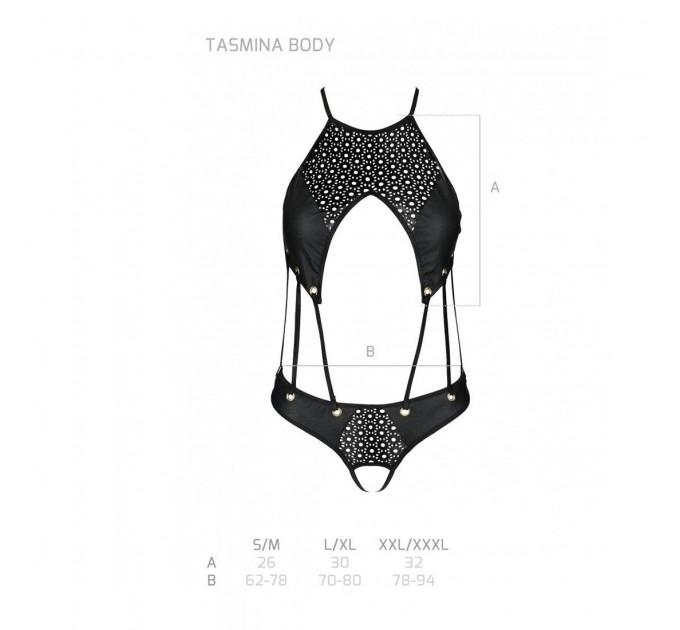 Распродажа!!! Боди из эко-кожи с ремешками и перфорацией Tamaris Body black L/XL — Passion
