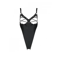 Боді з екошкіри Passion CELIN BODY S/M, black, з доступом, відкритий — Переглянути зображення 5