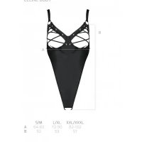 Боді з екошкіри Passion CELIN BODY S/M, black, з доступом, відкритий — Переглянути зображення 7
