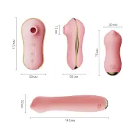 Набір 3в1 Zalo – UNICORN Set Pink, віброяйце, пульсатор, вакуумний стимулятор — Переглянути зображення 2