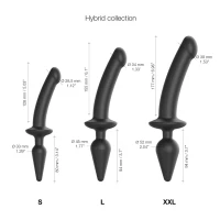 Анальна пробка з дилдо 2в1 Strap-On-Me SWITCH PLUG-IN DILDO Black XXL, діаметр 5,2/3,9 см — Переглянути зображення 5
