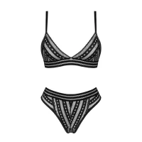 Комплект білизни Obsessive Natilya 2-pcs set XS/S, black, бюстгальтер, трусики — Переглянути зображення 5