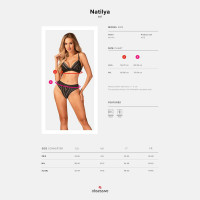 Комплект белья Obsessive Natilya 2-pcs set XS/S, black, бюстгальтер, трусики — Просмотреть изображение 7