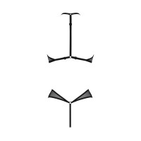 Сетчатое боди с кружевом на груди Passion SATARA BODY XXL/XXXL black