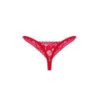 Кружевные стринги Obsessive Lacelove thong M/L Red, низкая посадка — Просмотреть изображение 4