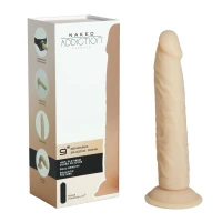 Фалоімітатор Naked Addiction — 9″ Silicone Dual Density Bendable Dildo Vanilla, віброкуля в подаруно — Переглянути зображення 6