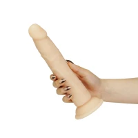 Фалоімітатор Naked Addiction — 9″ Silicone Dual Density Bendable Dildo Vanilla, віброкуля в подаруно — Переглянути зображення 3
