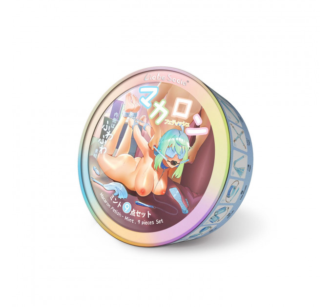 БДСМ-набір для початківців Liebe Seele Macaron 9pcs Bondage Kit-Mint, 9 предметів, мініванд