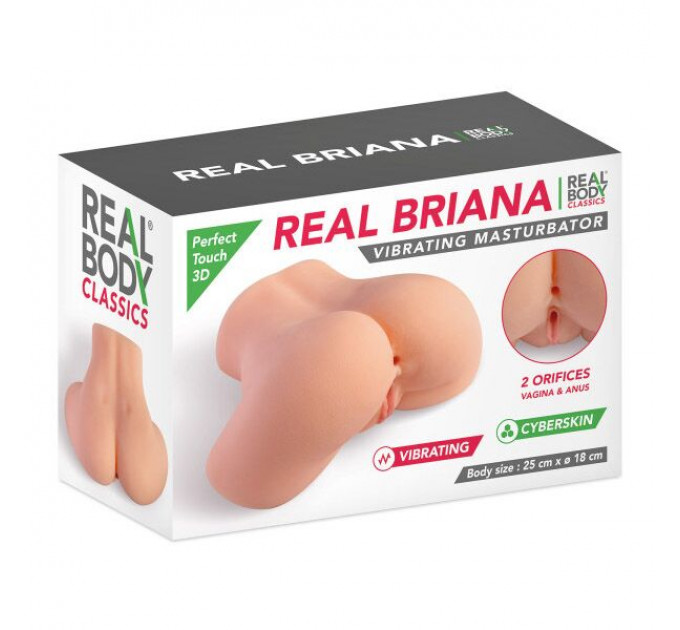 Мастурбатор-півторс з вібрацією Real Body Real Briana, вагіна та анус, 25х18 см