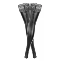 Панчохи з мокрим ефектом Noir Handmade F135 Powerwetlook stockings, L, без мисків — Просмотреть изображение 4