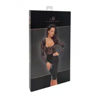 Сукня Noir Handmade F295 Euphoria, S, black, мереживо, глибоке декольте, спідниця міді під латекс — Переглянути зображення 6