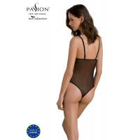 Боди Passion KERRIA BODY black, L/XL, с высокими вырезами и верхом балконет
