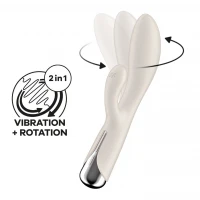 Вібратор-кролик з ротацією Satisfyer Spinning Rabbit 1 Beige, 3 мотори — Переглянути зображення 1