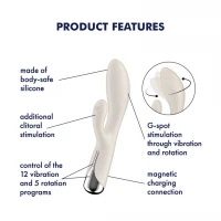 Вібратор-кролик з ротацією Satisfyer Spinning Rabbit 1 Beige, 3 мотори — Переглянути зображення 7