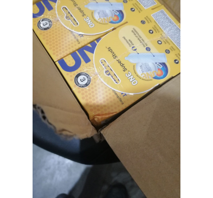 Презервативы ONE Super Studs 3 шт, картонная коробка (мятая упаковка!!!)