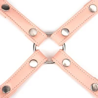 Хрестовина для фіксації Liebe Seele Dark Candy Pink Hogtie, з кільцем, 4 карабіни — Просмотреть изображение 3