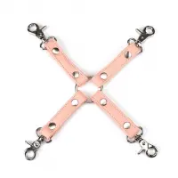 Хрестовина для фіксації Liebe Seele Dark Candy Pink Hogtie, з кільцем, 4 карабіни — Просмотреть изображение 1