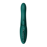 Смарт-вибратор Zalo Ares Turquoise Green, подогрев, 3 мотора, язычок для клитора, стимуляция точки G