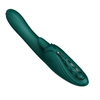 Смарт-вібратор Zalo Ares Turquoise Green, підігрів, 3 мотори, язичок для клітора, стимуляція точки G — Переглянути зображення 5