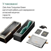 Смарт-вібратор Zalo Ares Turquoise Green, підігрів, 3 мотори, язичок для клітора, стимуляція точки G — Просмотреть изображение 18