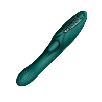 Смарт-вибратор Zalo Ares Turquoise Green, подогрев, 3 мотора, язычок для клитора, стимуляция точки G