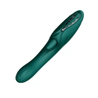 Смарт-вібратор Zalo Ares Turquoise Green, підігрів, 3 мотори, язичок для клітора, стимуляція точки G — Переглянути зображення 3