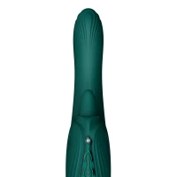 Смарт-вібратор Zalo Ares Turquoise Green, підігрів, 3 мотори, язичок для клітора, стимуляція точки G — Переглянути зображення 13