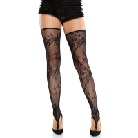 Панчохи Leg Avenue Floral Net Toe Loop Footless Thigh Highs One Size — Переглянути зображення 1