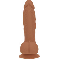 Фаллоимитатор ADDICTION Steven 7.5" Silicone Dong Caramel, вибропуля в подарок